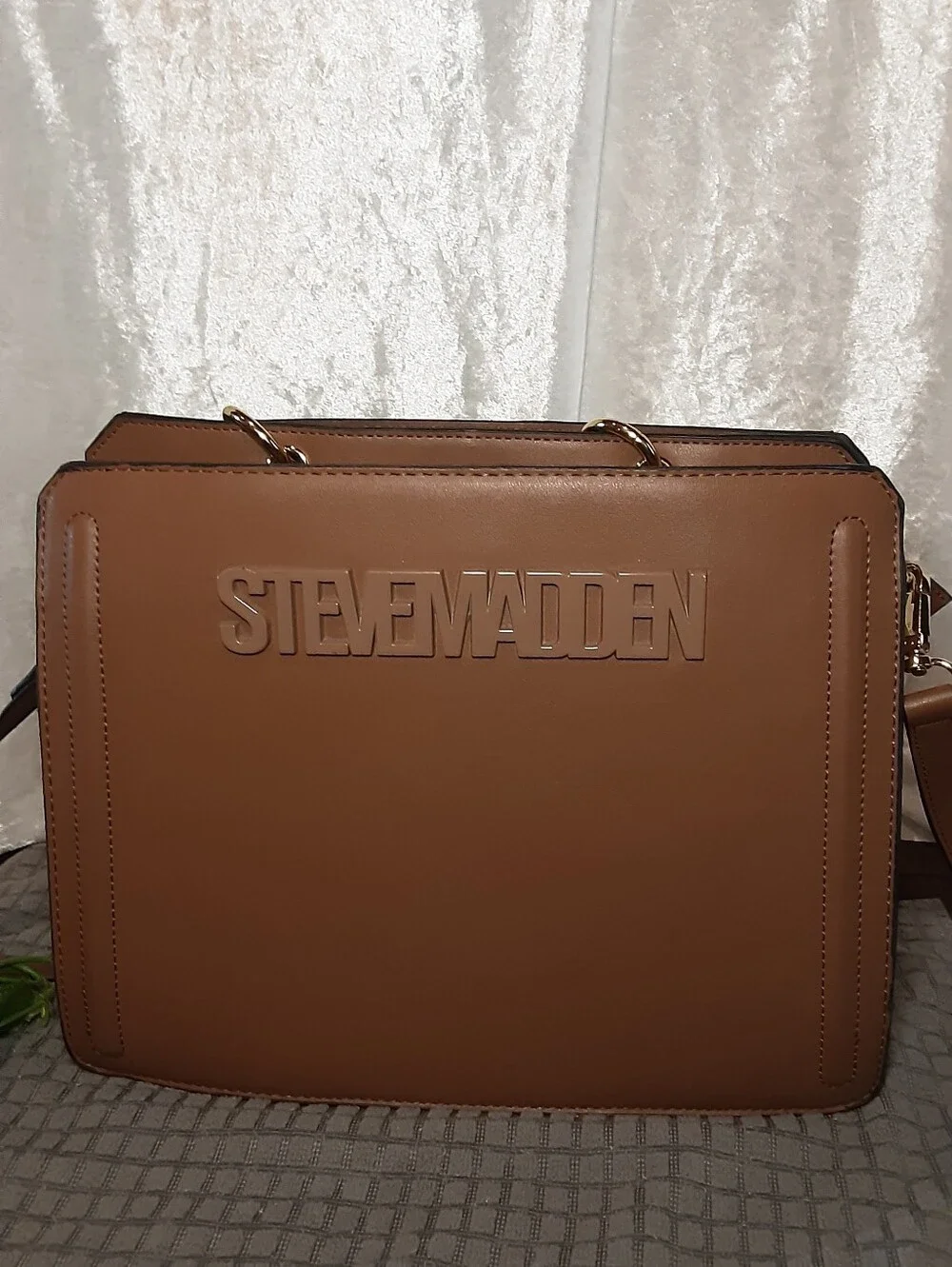 Steve Madden Brown Structured Bevelyn Bag